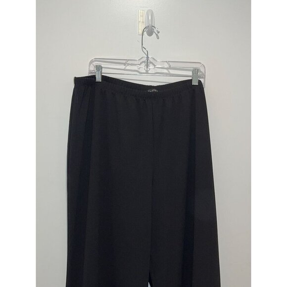 Marina Black Pearl Embellishments Studded Wide-Leg Pants Women's Plus Size 2X - Picture 3 of 13